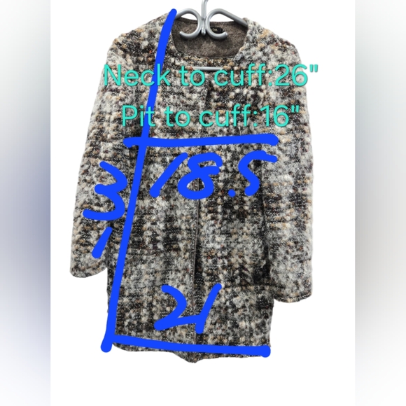Massimo Dutti Brushed Tweed Coat Size XS/S - Picture 2 of 14